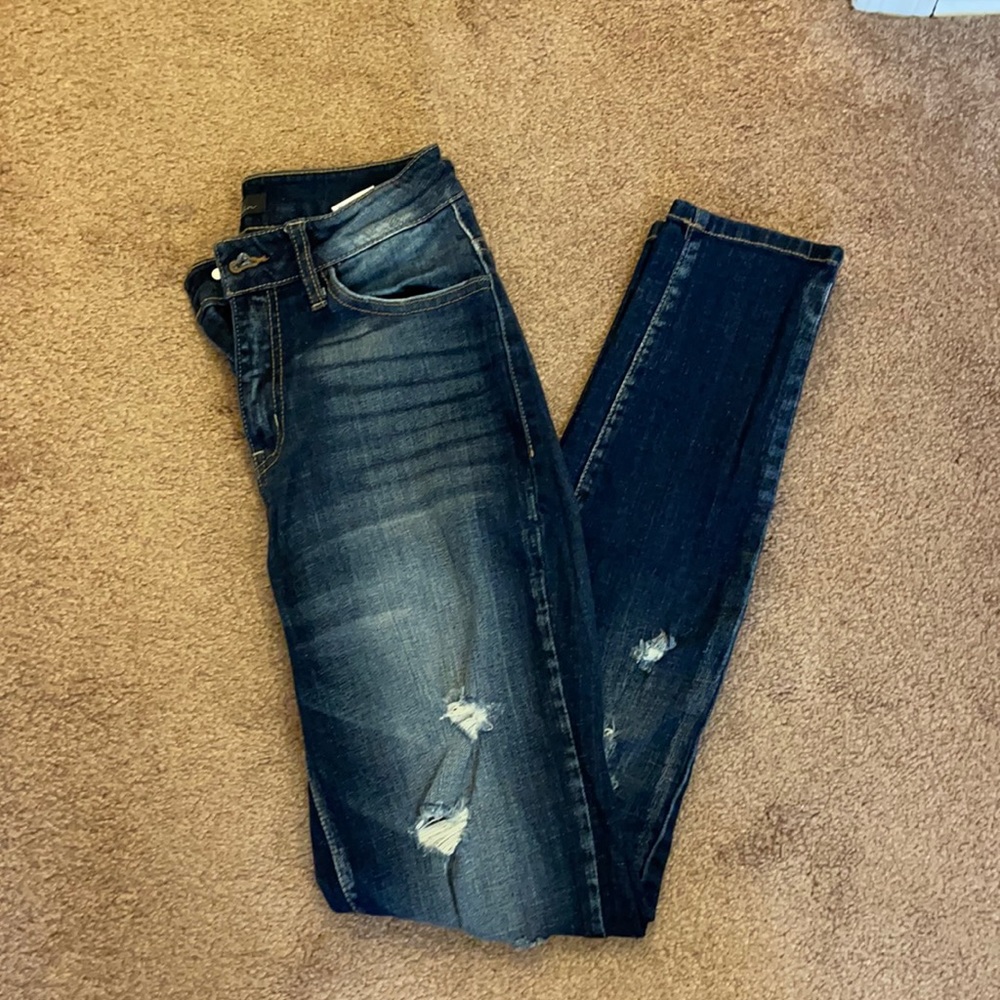 Kancan skinny distressed jeans
